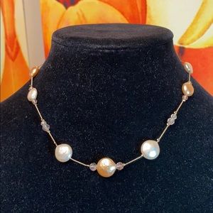 Freshwater Pearl and Crystal Necklace